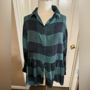 Plaid baby doll flannel shirt